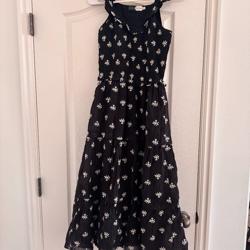 Piper & Scoot Black & White Embroidered Dress